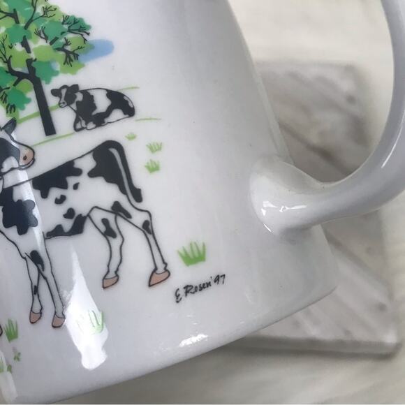 Vintage Farmhouse Cow Print Coffee Mug from 1997 - Picture 5 of 12